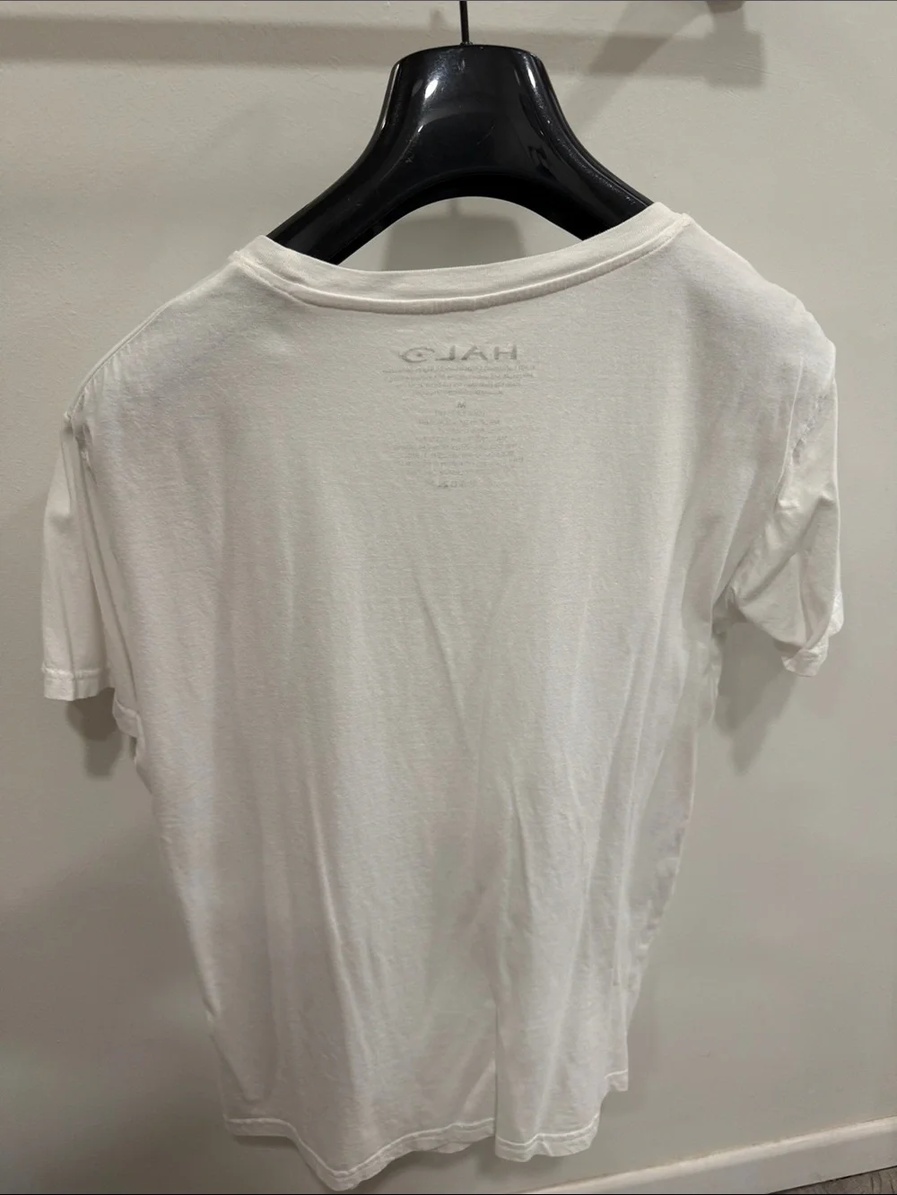 Halo White Tee with Blue & Gray Battle Graphic